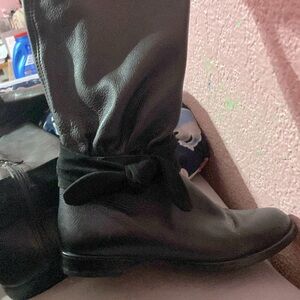 Moschino Black Leather women boots